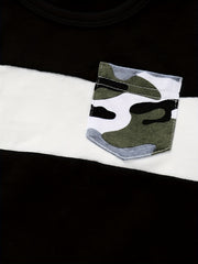 2pcs Baby Boys Block Pocket Patched T shirt & Shorts Set