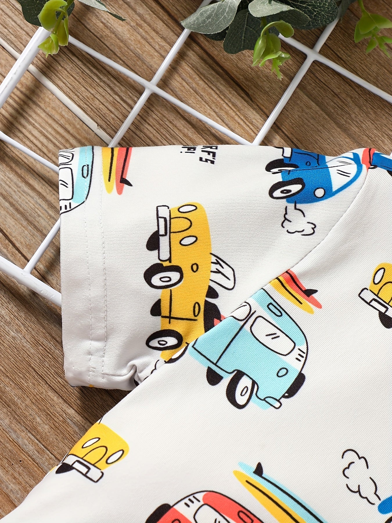 Car Print T-shirt & Shorts Set for Boys Kids Summer Outfit