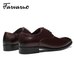 FARWARWO Men's Leather Oxford Shoes Pointed Toe Formal Comfortable Dress Shoes