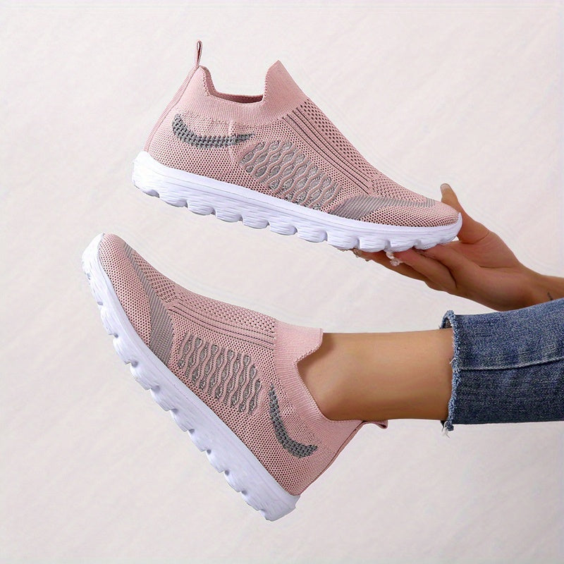 Women's Low Top Sock Shoes Knitted Slip On Walking Sneakers