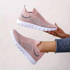 Women's Low Top Sock Shoes Knitted Slip On Walking Sneakers