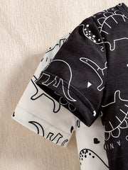 2pcs Baby Dinosaur Graphic T Shirt Comfy Tee Tops
