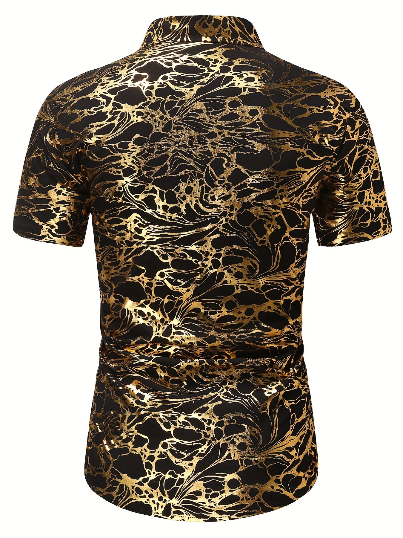 Bronzing Print Men s Casual Short Sleeve Shirt