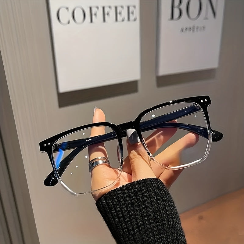 Square Anti Light Glasses For Women Men Jelly Frame Clear Lens Glasses