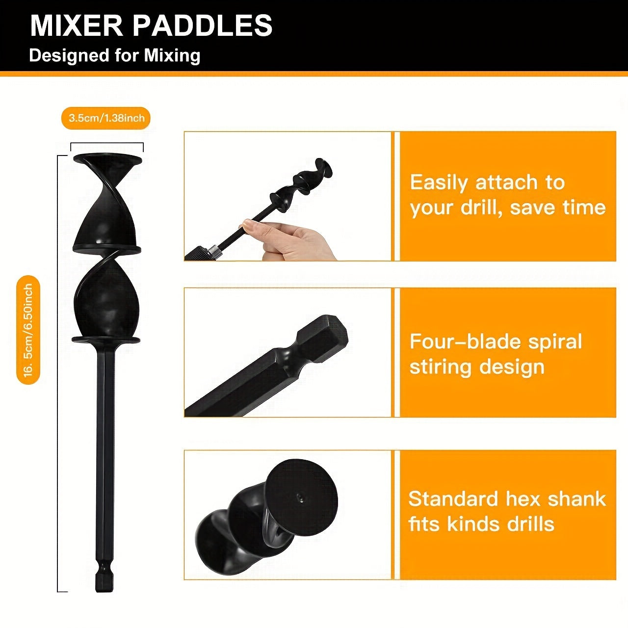Paint Mixing Rod Epoxy Resin Mixer Spiral Ground Drill Gardening DIY Craft Tool