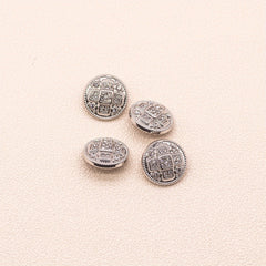 4pcs Plaid Inlaid Artificial Diamond Dress Tie Shirt Studs