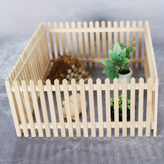 1:12 Scale Wooden Fence Model for Dollhouse & Garden Decor, DIY Photography Prop