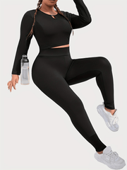 Two Piece Set Cut Out Top & Leggings Outfits