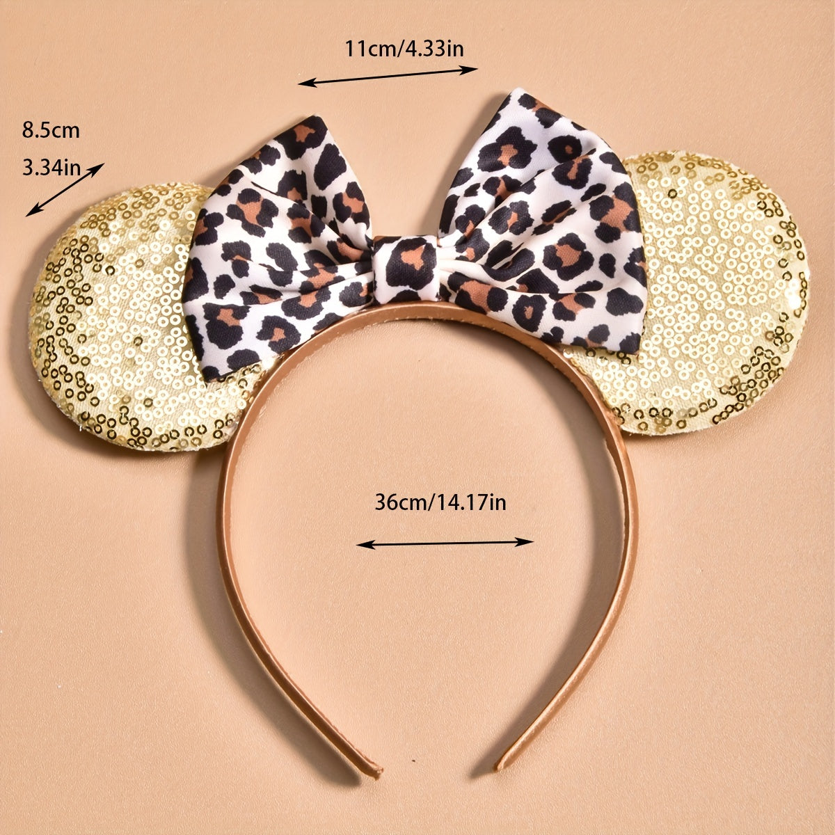 Girls Leopard Bow Tie Headband for Party Wedding Clothes