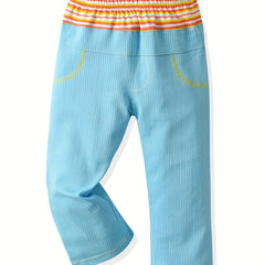 Boys Striped Block Long Pants Bottoms Casual Soft Comfortable Spring Autumn