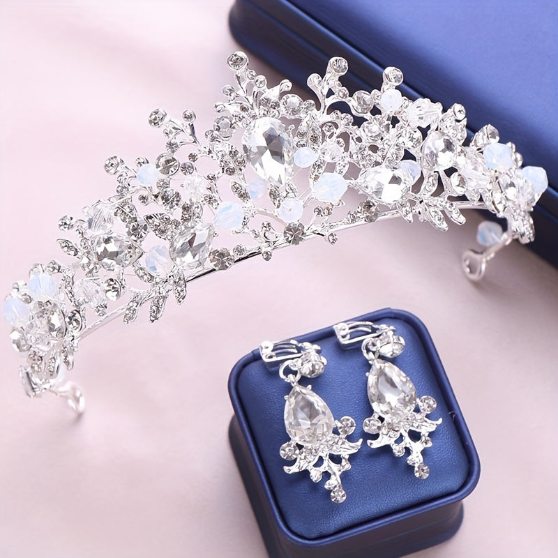 Girls Crown Headdress Set for Birthday Wedding Party