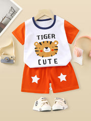 Boys Cartoon Off Road Truck Ride T-shirt & Shorts Set for Summer
