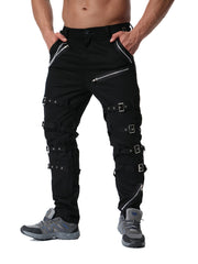 Men's Vintage Cargo Pants Zipper Cotton Casual Trousers