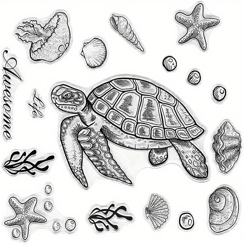 Summer Marine Animals Series Rubber Seal Stamps for Card Making