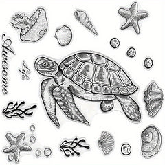Summer Marine Animals Series Rubber Seal Stamps for Card Making