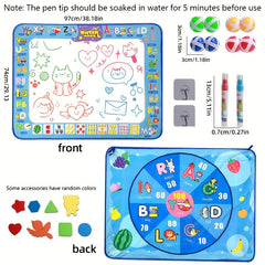 Kids Watercolor Painting Mat, Portable Art Toy, Colorful Design