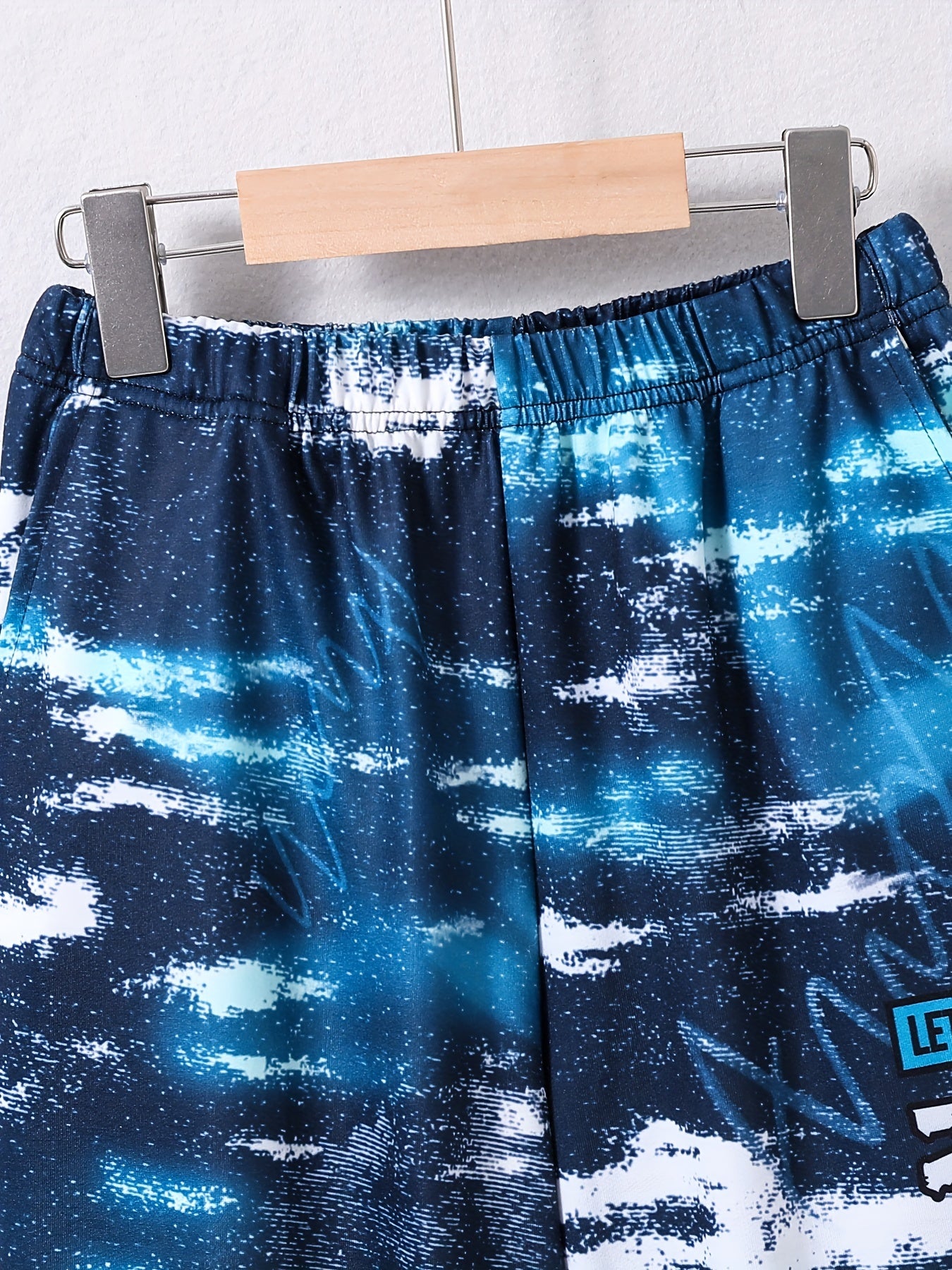 Boys Casual Elastic Waist Letter Print Long Pants
