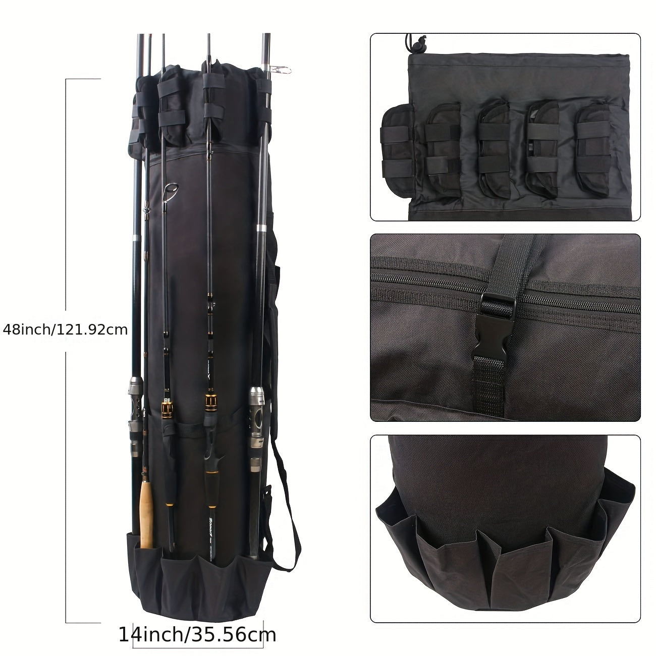 Fishing Rod Case Fishing Pole Carrier Case Fishing Rod & Reel Organizer Bag