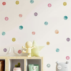 Watercolor Dots Removable Vinyl Wall Stickers 2/3pcs