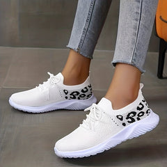 Leopard Pattern Women's Outdoor Running Shoes Breathable Woven Comfort