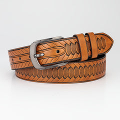 Embossed Men Casual Knitted Belt With Scrunchie