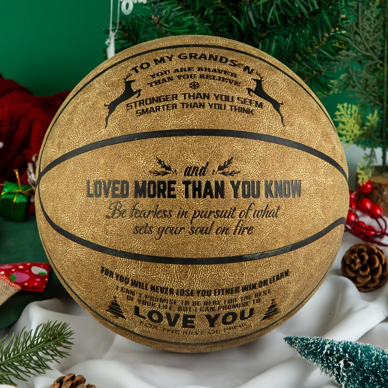 Bravery Inspiring PU Leather Basketball for Grandsons