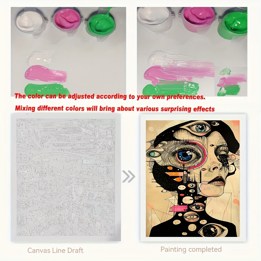DIY Painting by Numbers Kit Eyed Girl for Beginners