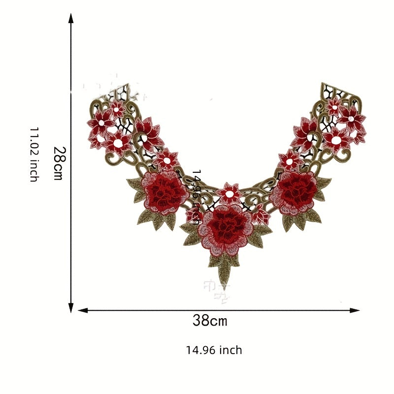 1pc Flower Venise Lace Sewing Applique Lace Collar Neckline DIY Craft