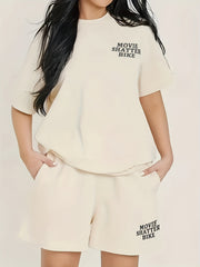 Casual Loungewear Two Piece Set Women's Plus Letter Print Set