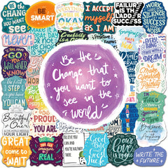 50pcs Inspirational Words Stickers Motivational Quote Vinyl Positive Sticker