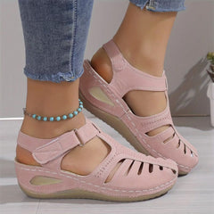 Women's Closed Toe Platform Sandals with Ankle Strap