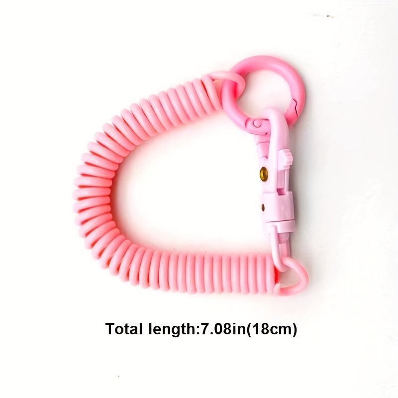 Kids Spring Keychain Retractable Safety Rope Decorative Accessory