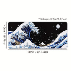 Sea Wave Large Gaming e-Sports Mouse Pad Desktop Mat Non-slip Washable Rubber