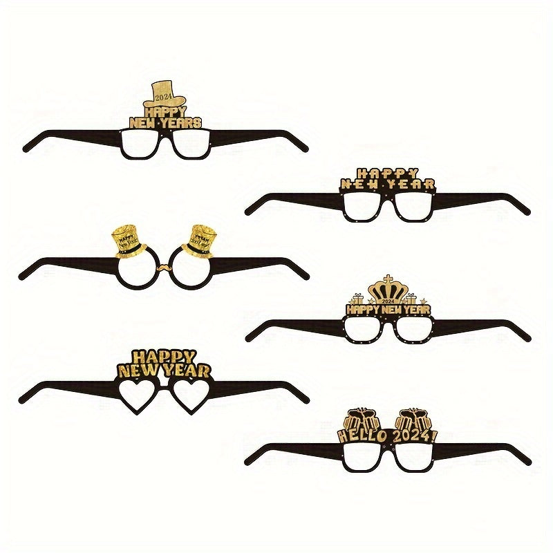 6pcs Funny Photo Glasses Paper Glasses Year Party Decoration