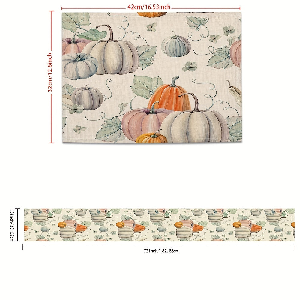 Autumn Morandi Pumpkin Vine Table Linen Set
