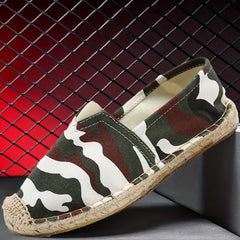 Men's Camo Print Espadrilles Slip-on Loafers Comfort Walking Shoes
