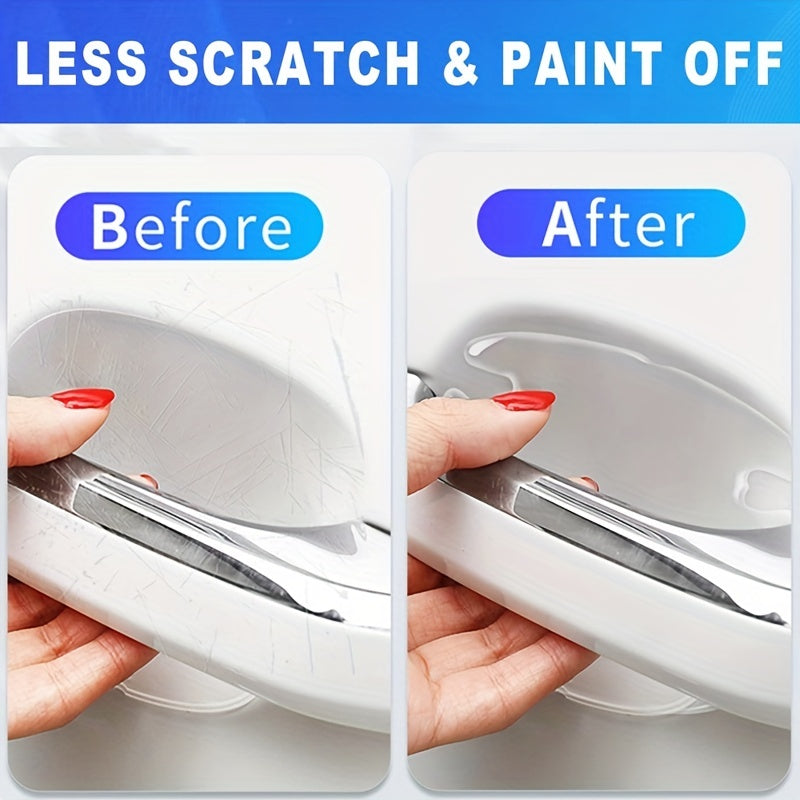 8Pcs Car Door Handle Sticker Scratch Resistant Cover Auto Protection Film