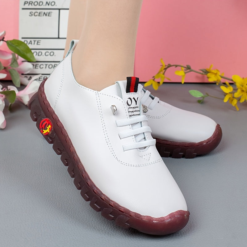 Women's Anti-slip Lace Up Flat Sneakers Comfy Round Toe Shoes