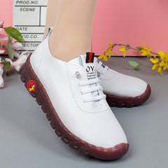 Women's Anti-slip Lace Up Flat Sneakers Comfy Round Toe Shoes