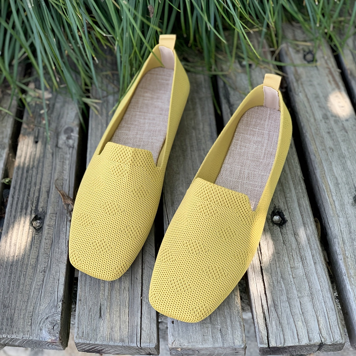Women's Braided Loafers Slip On Flat Shoes Casual Breathable Shoes