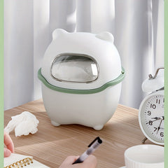 Mini Cartoon Desktop Trash Can Flip Top Storage Trash Can