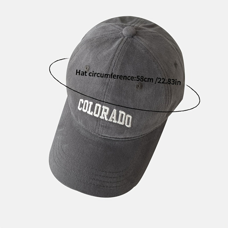 COLORADO Embroidery Baseball Cap Solid Hip Hop Sun Hat Lightweight Sports Hat