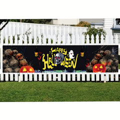 Halloween Banner Pumpkin Outdoor Flag Courtyard Sign Decoration
