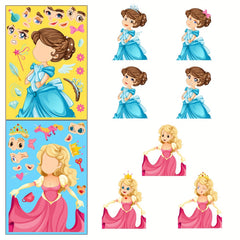6 Princesses Face Puzzle Stickers Funny Educational Toys