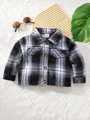 Baby Boy's Plaid Shirt Top Long Sleeve Coat