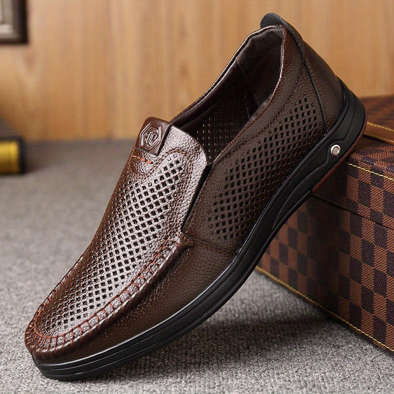 Men's Superfine Fiber Round Toe Loafers Lightweight Slip On Dress Shoes