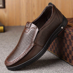Men's Superfine Fiber Round Toe Loafers Lightweight Slip On Dress Shoes