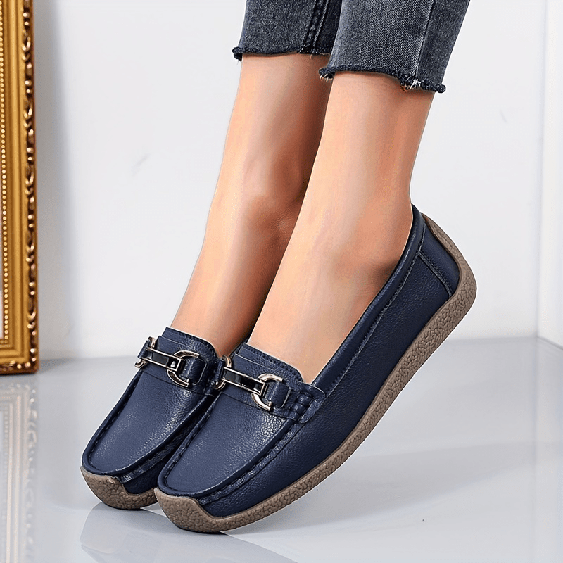 Women's Metal Decor Flat Shoes Comfortable Slip On Casual Shoes