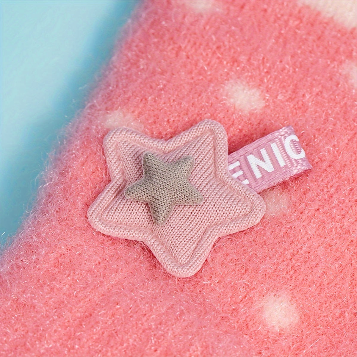 Girls' Baby Knitted Crystal Yarn Star Gloves