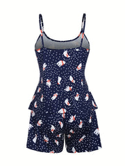 Polar Bear & Polka Dot Cami Top & Short Pajamas Set